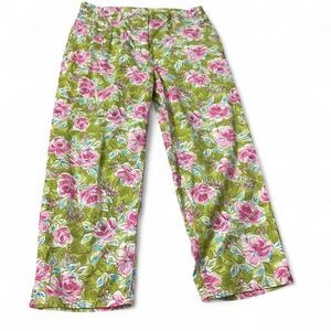 Vintage Jones New York Sport Bold Floral‎ Capri Stretch Pants
